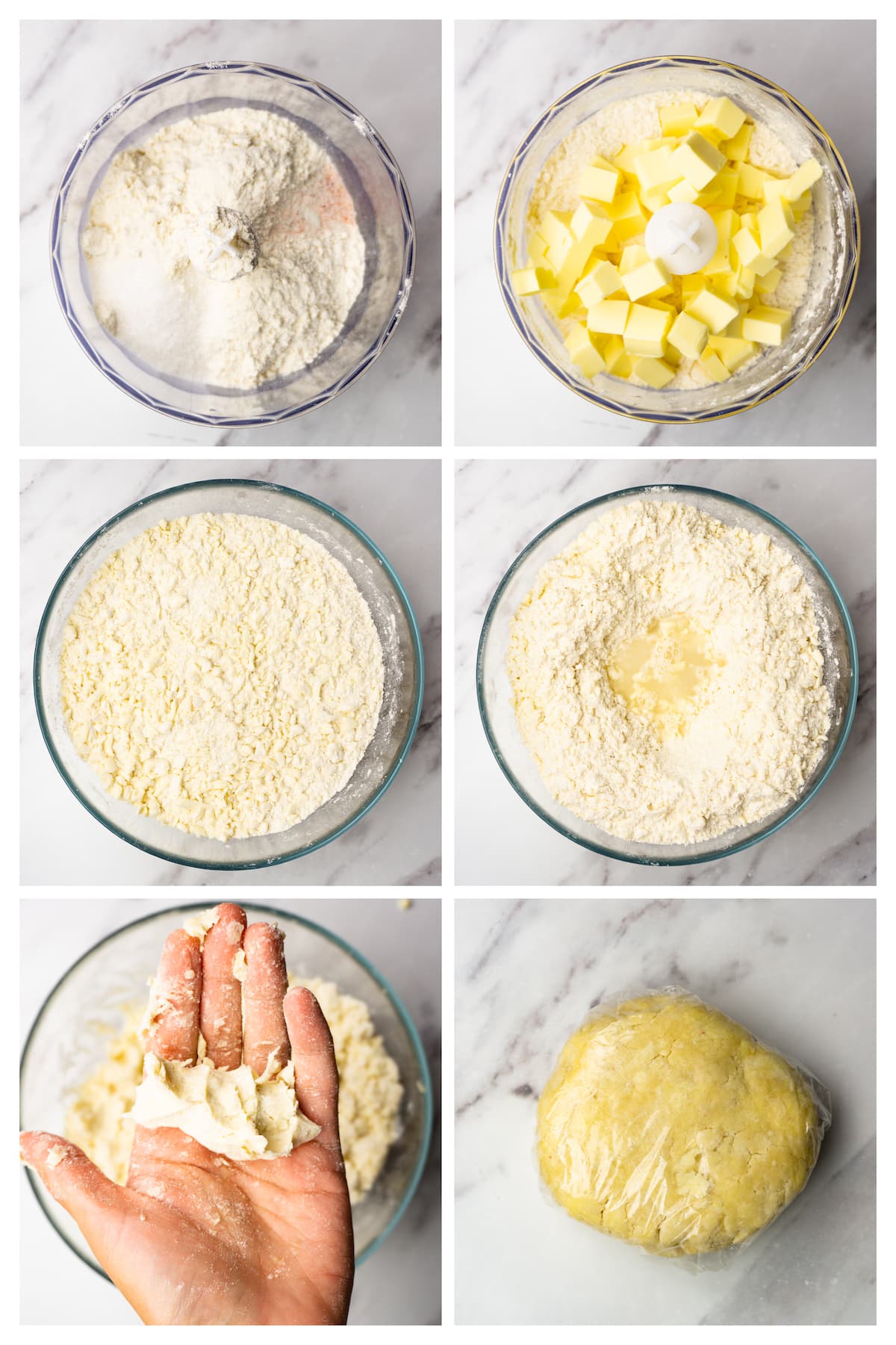 Collage image showing how to make apple pie crust.