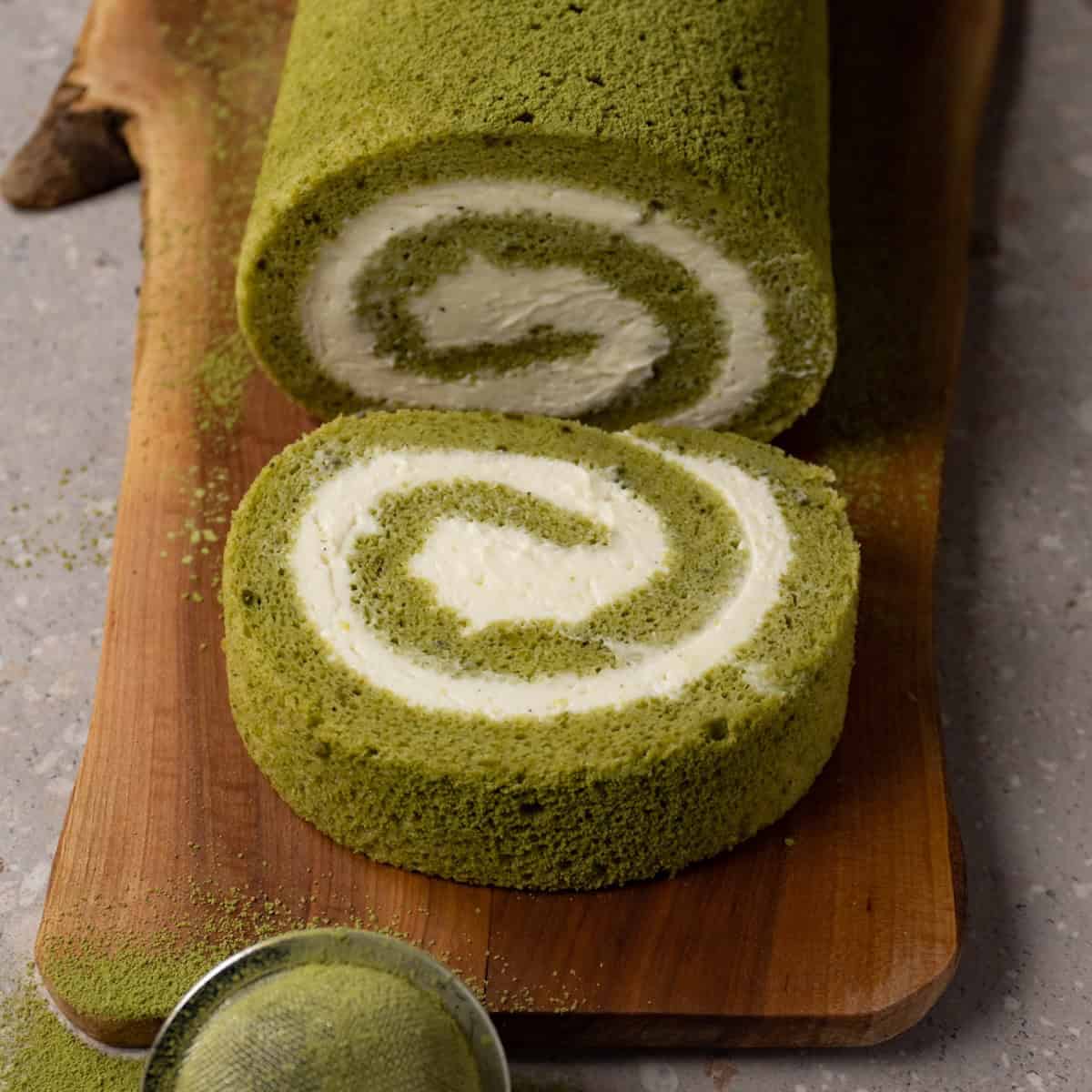 Matcha Roll Cake - Sugar Pursuit